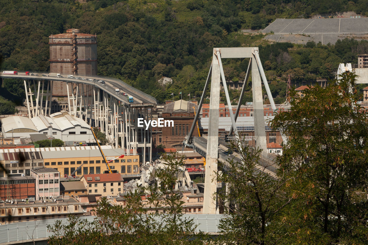 VIEW OF BRIDGE AND BUILDINGS