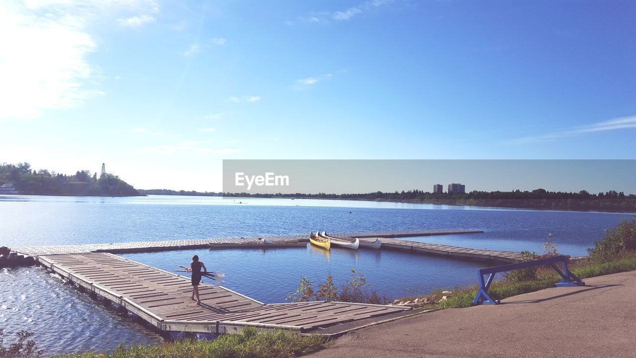 MAN BY RIVER AGAINST SKY