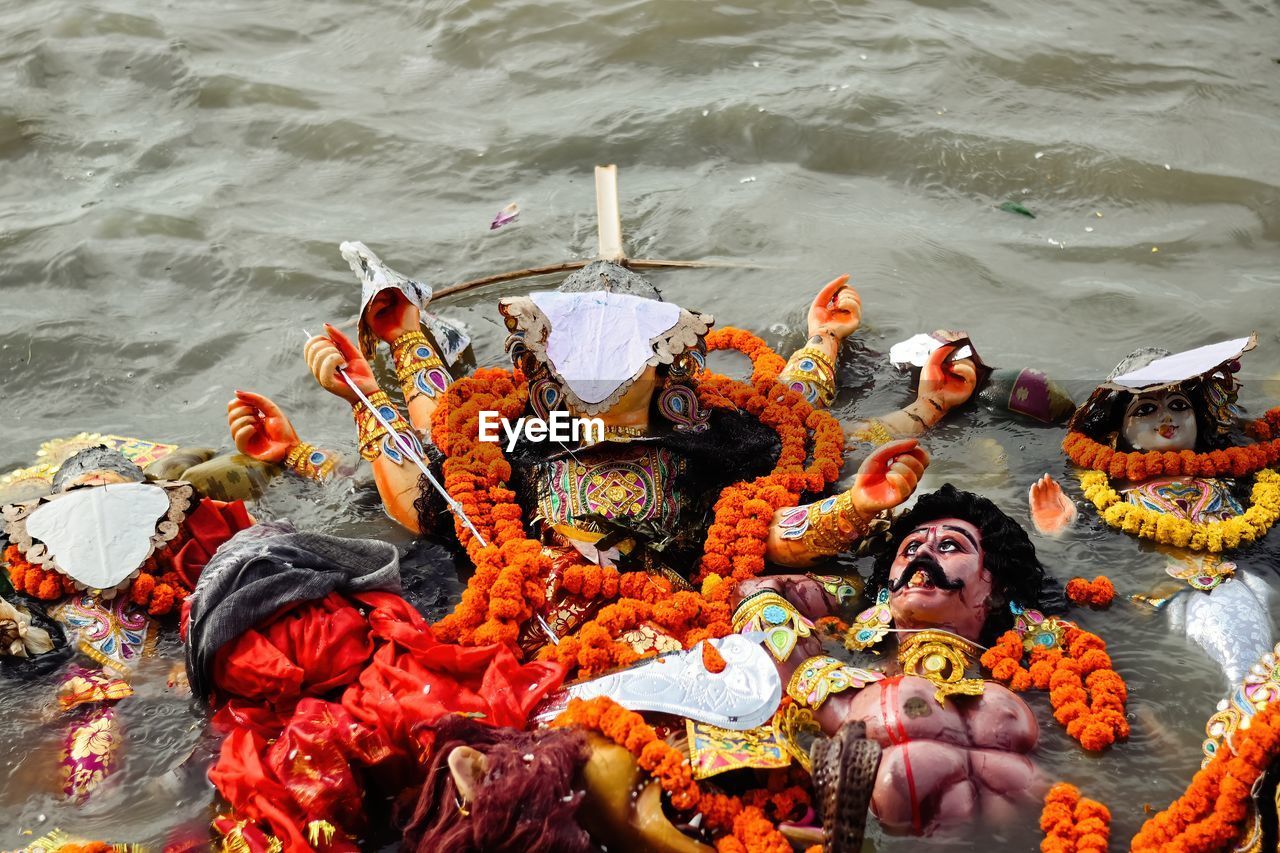 Durga idol being immersed on vijaya dashami, guwahati,assam