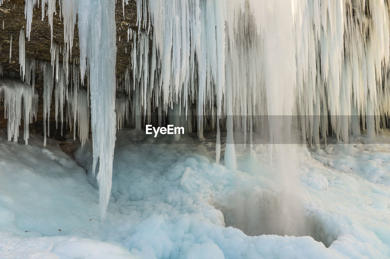 Close-up of icicles