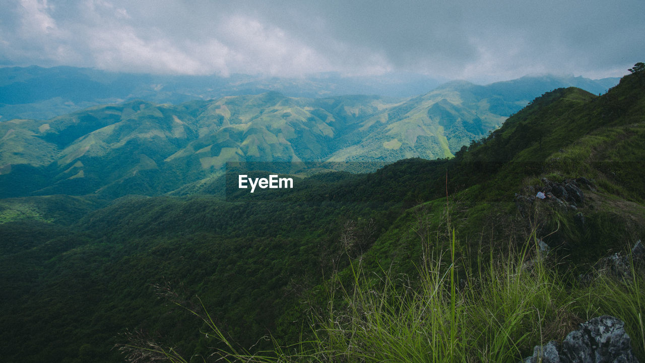 Scenic view of mountains against sky