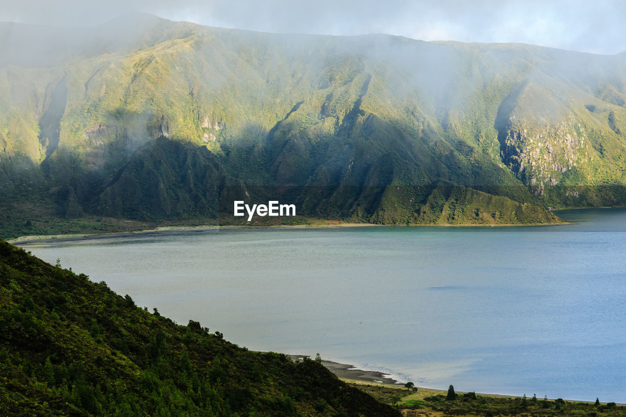 SCENIC VIEW OF LAKE AGAINST MOUNTAINS