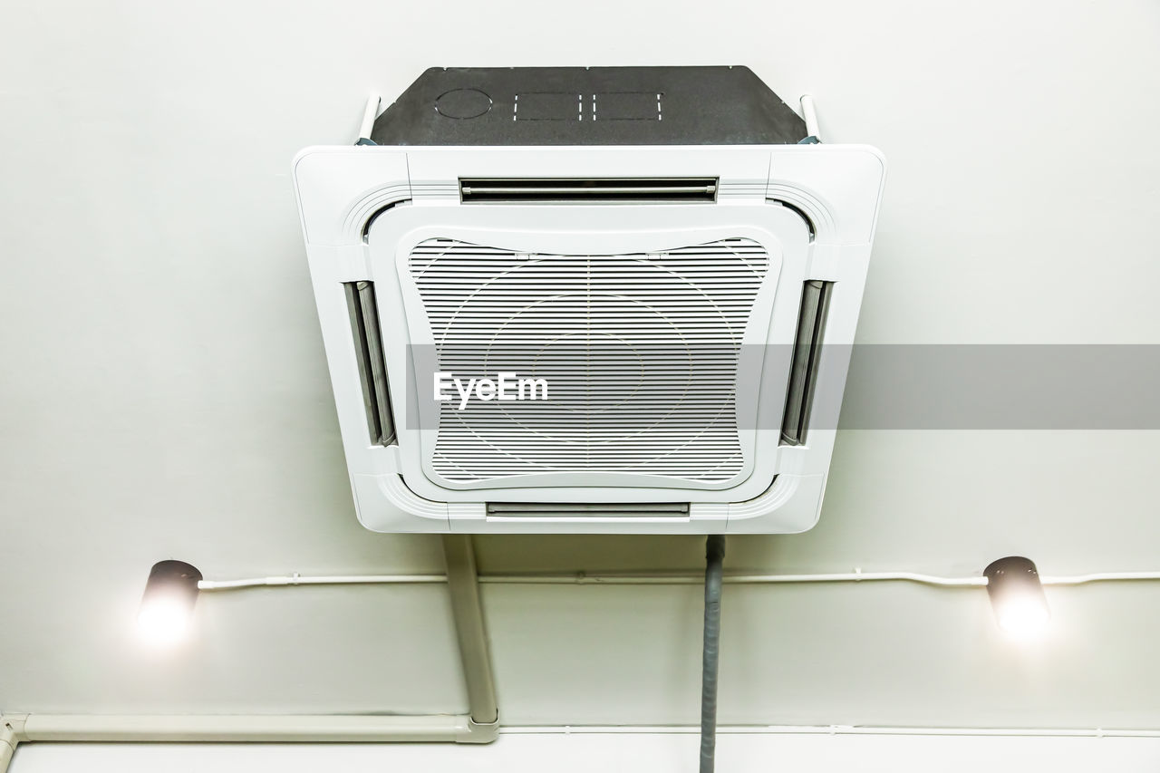 Ceiling mounted cassette type air conditioner in the office buildings, cafes or studios
