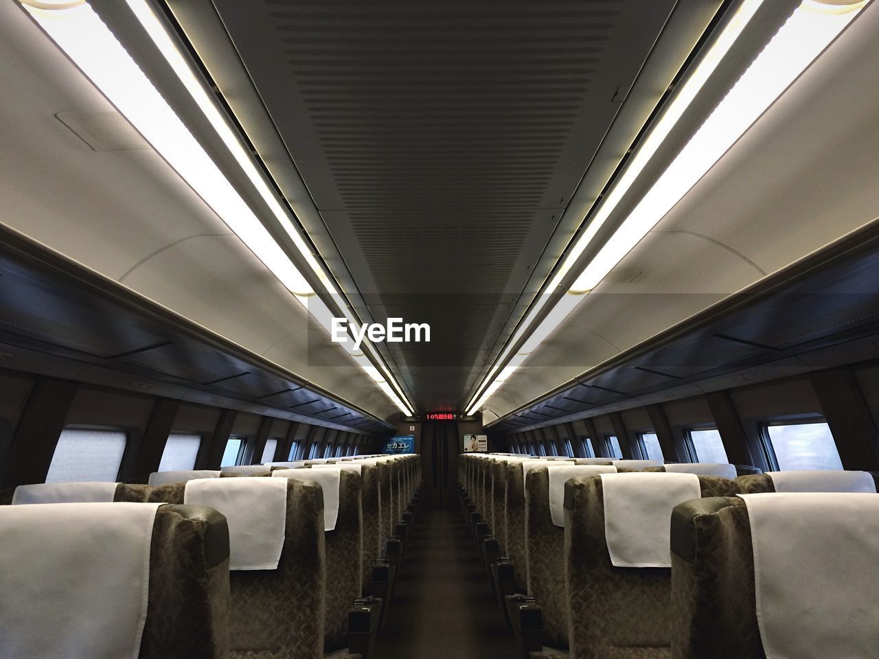 Interior of empty airplane