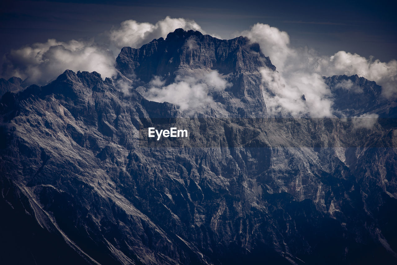 Pelmo mount north wall at pelmo mountain range, dolomites unesco