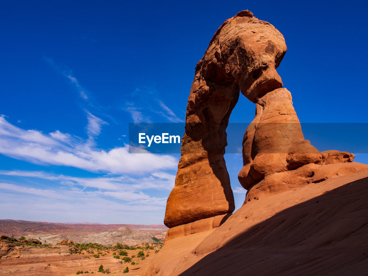 Delicate arch with intense blue sky in arches national park, utah.