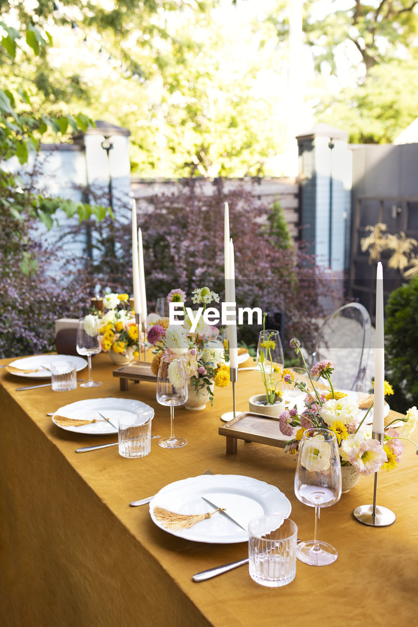 place setting on table at restaurant