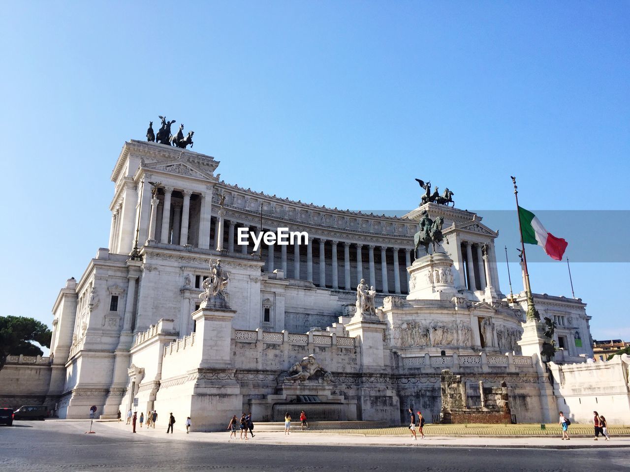 Low angle view of historical building against clear sky