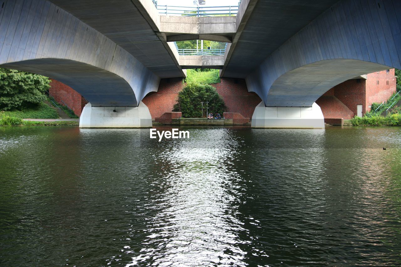 Arch bridge over river