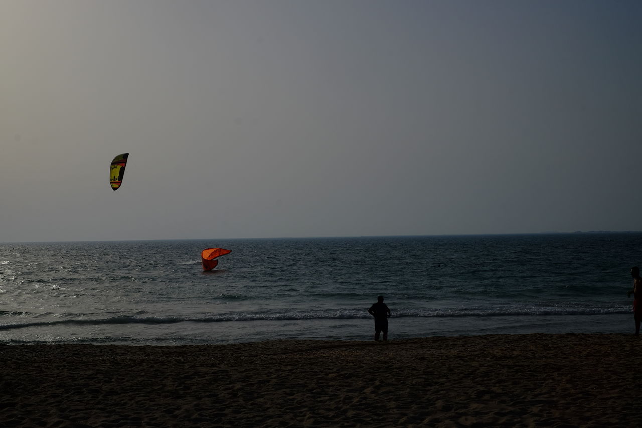 PEOPLE ON BEACH AGAINST SKY