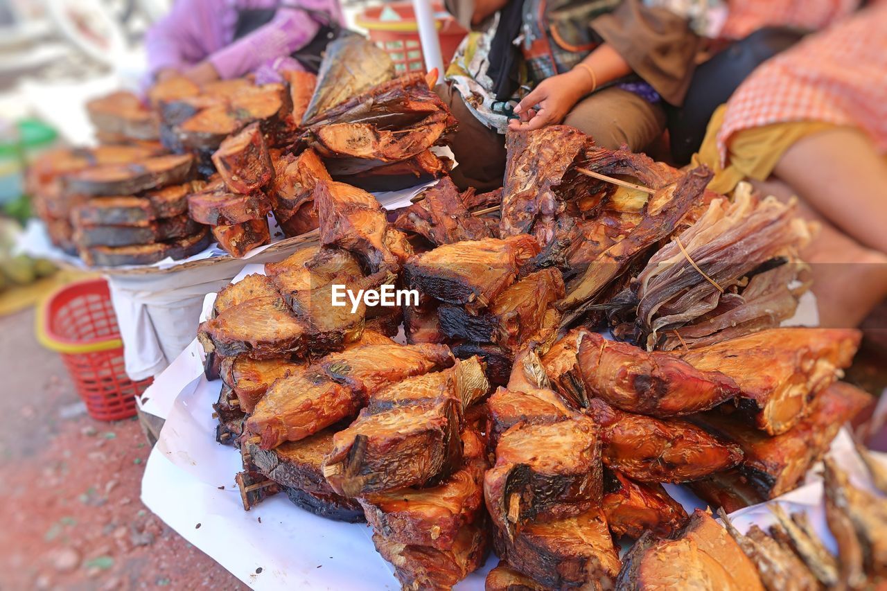 CLOSE-UP OF MEAT AT MARKET