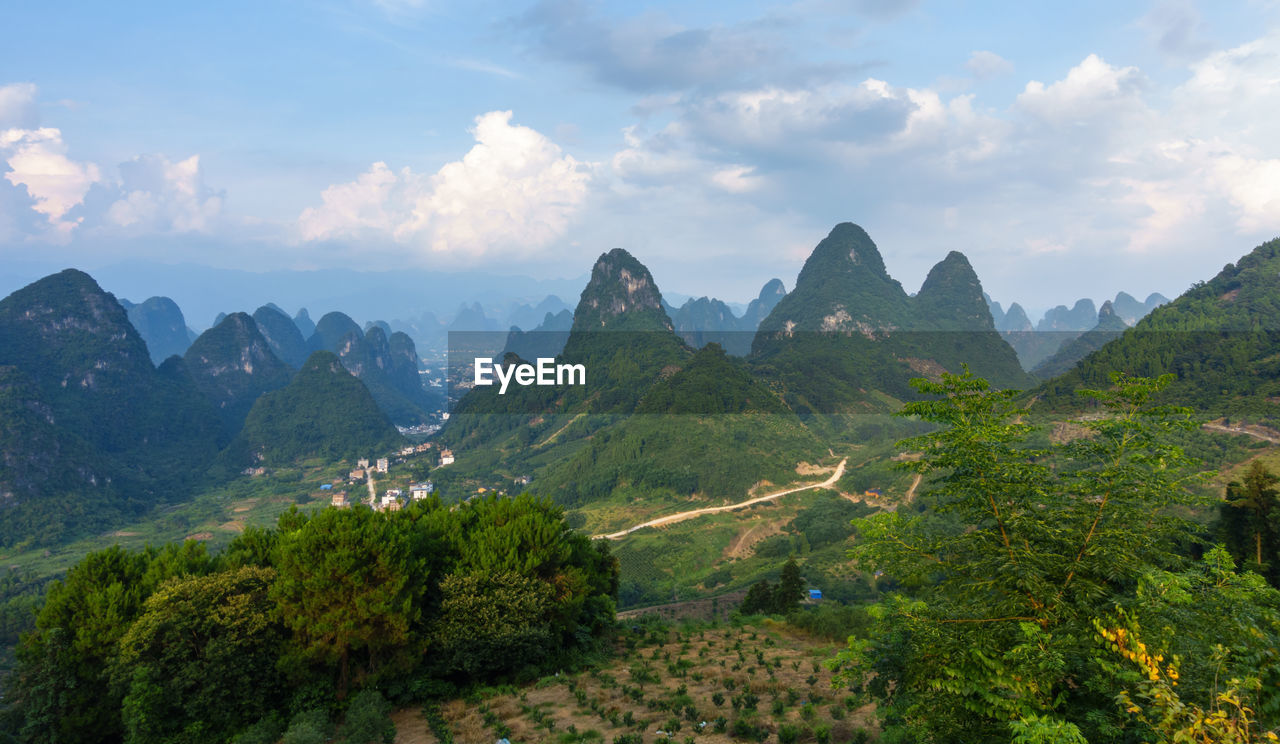 Scenic view of mountains against sky