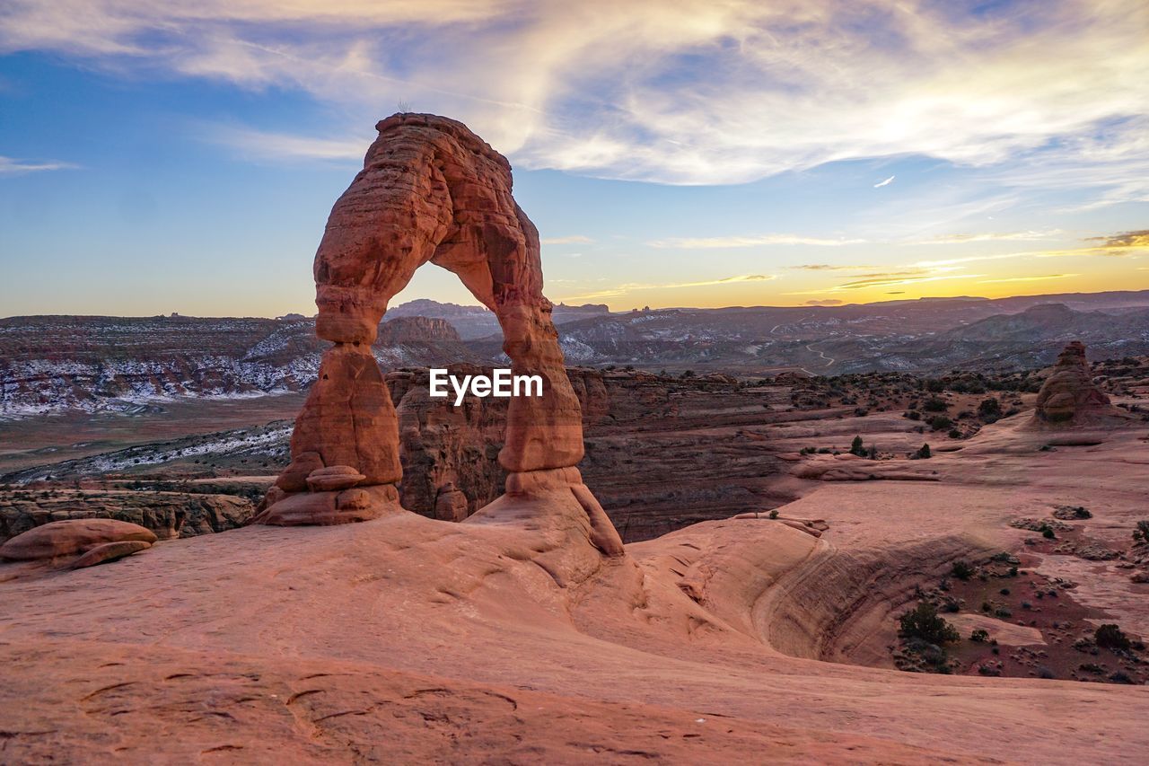 Rock formations at sunset