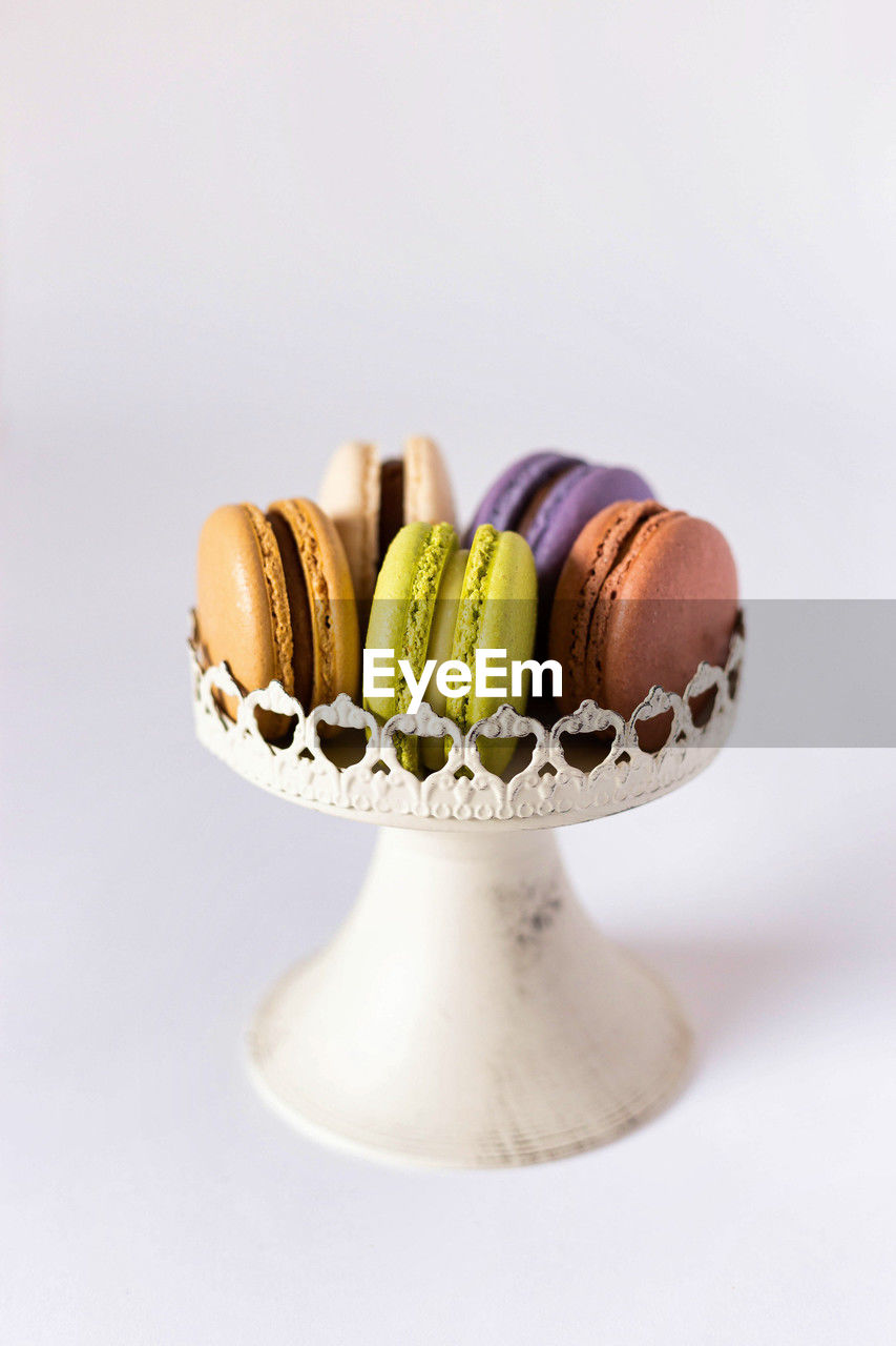 Close-up of cupcakes against white background