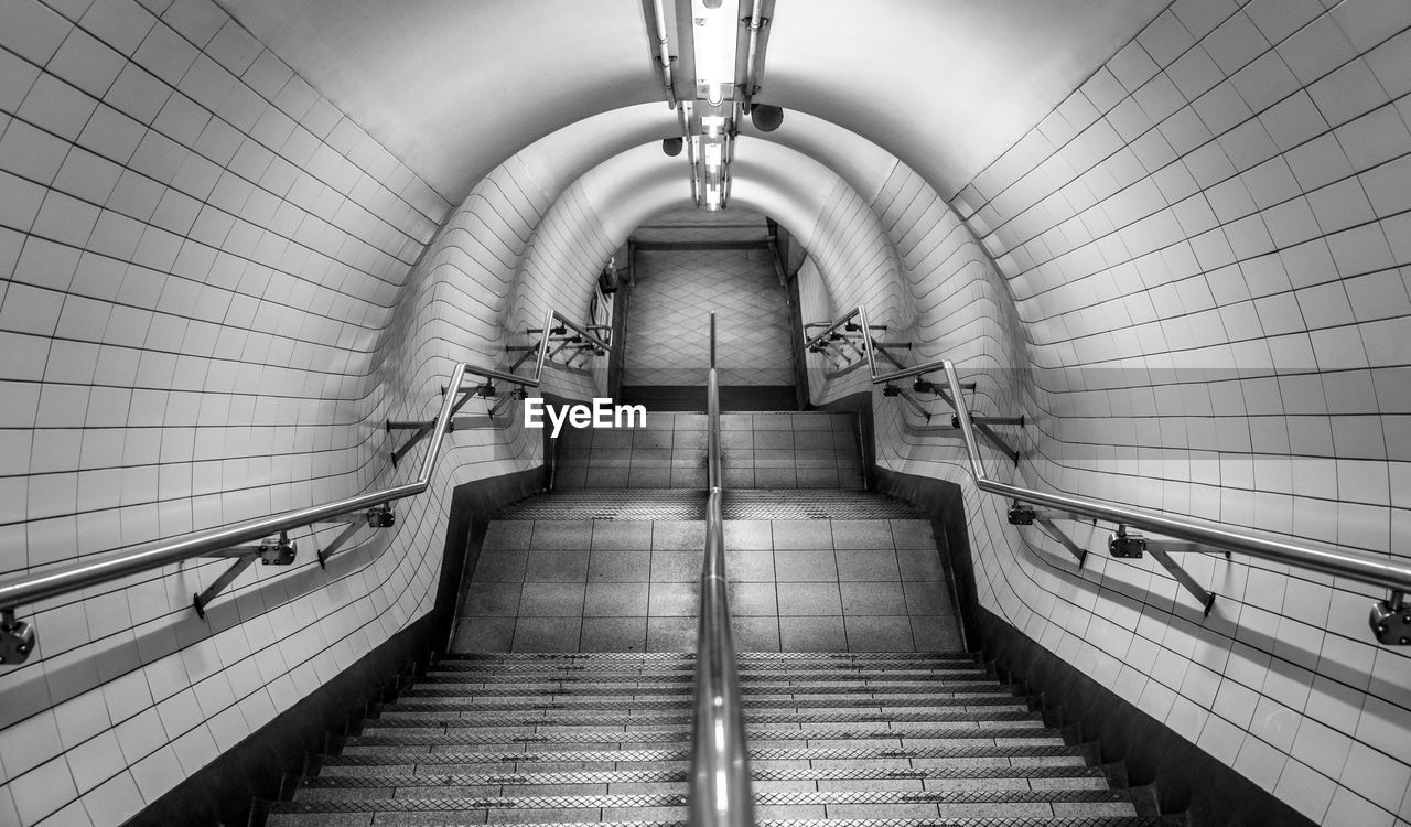 STEPS ON ILLUMINATED SUBWAY STATION