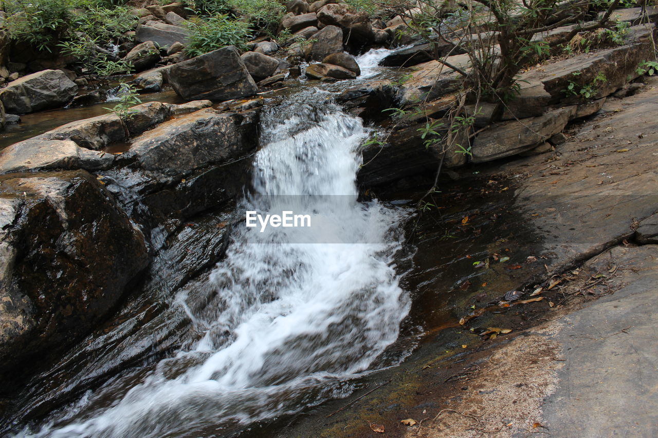 HIGH ANGLE VIEW OF WATERFALL