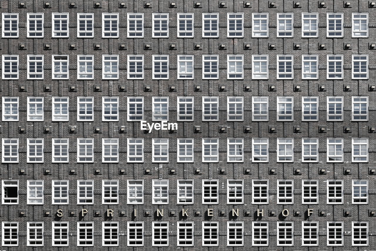 Geometric facade with windows