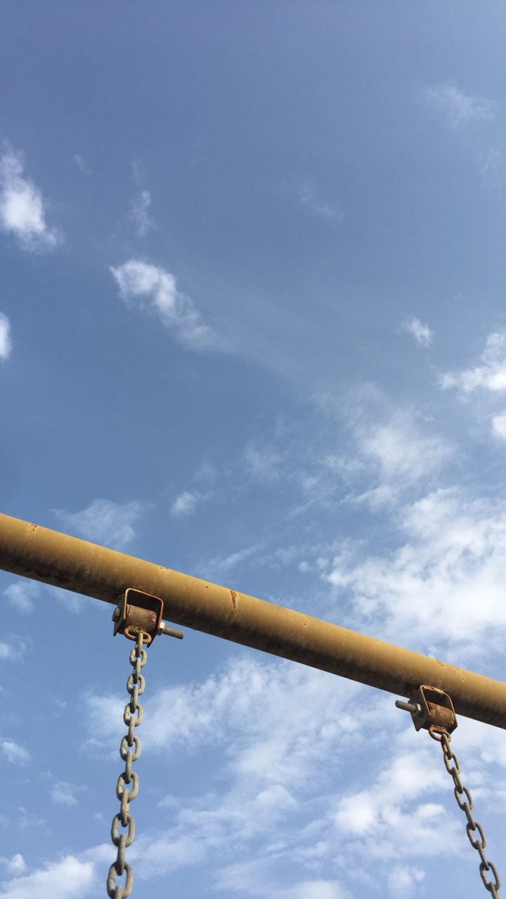 LOW ANGLE VIEW OF POLE AGAINST SKY