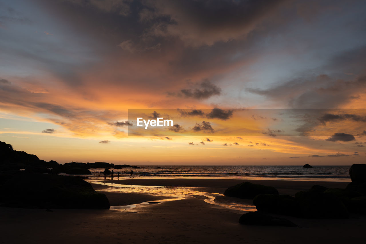 SCENIC VIEW OF BEACH DURING SUNSET