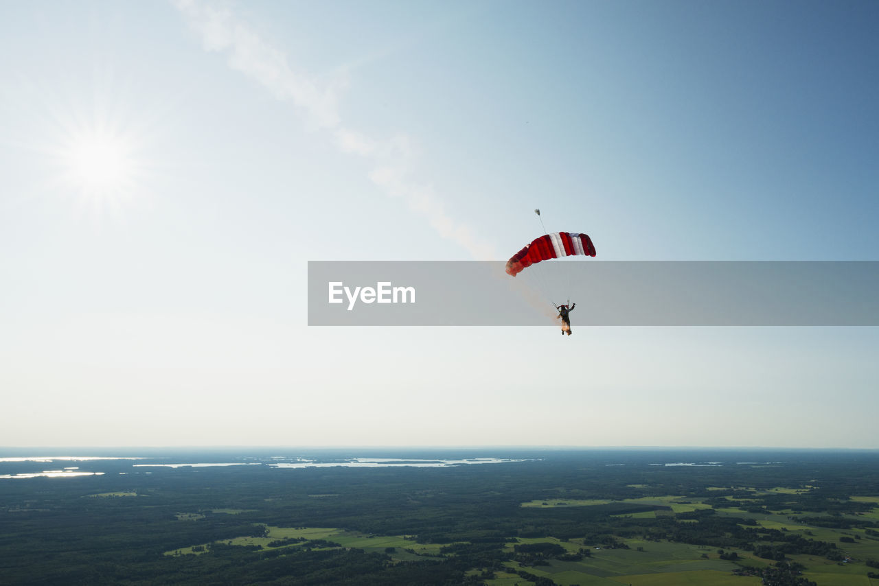 Skydiver in air