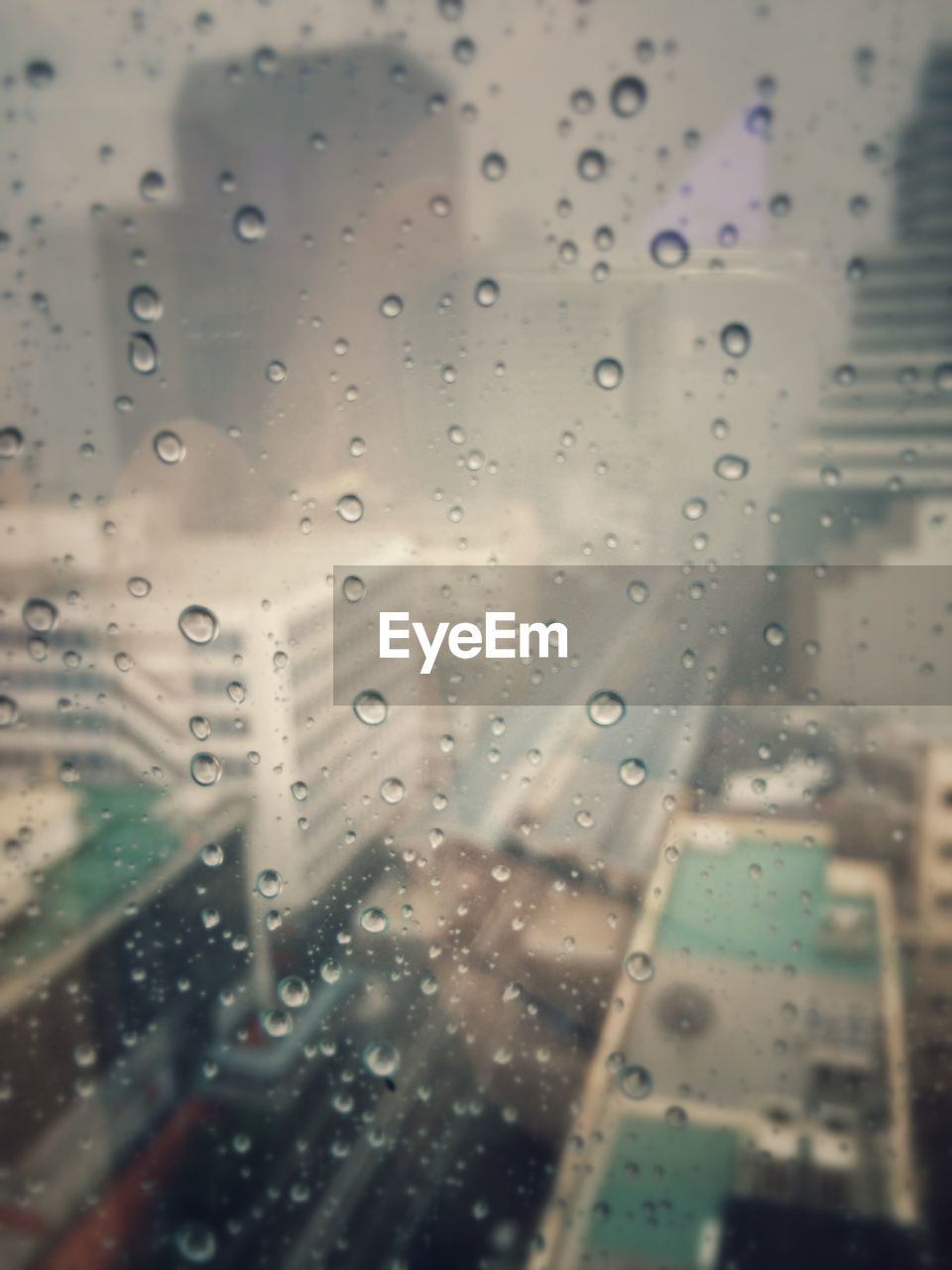 Close-up of water drops on glass