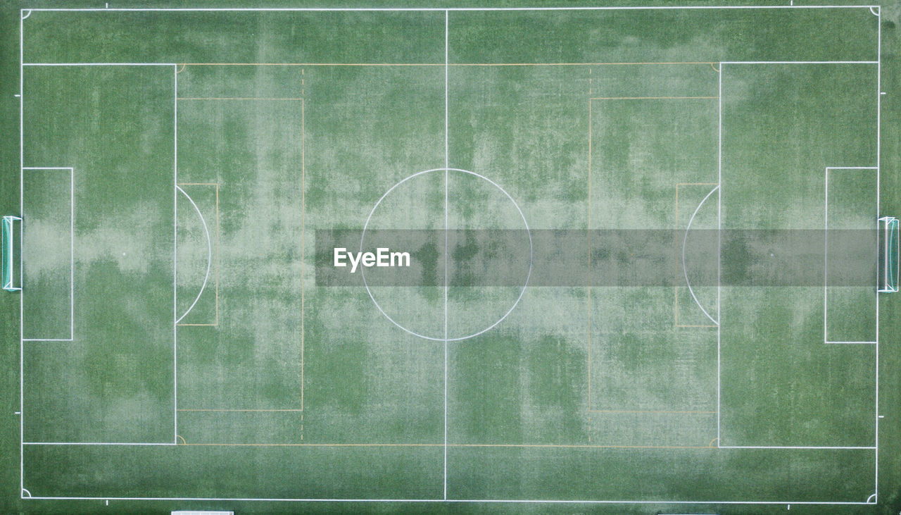 Aerial view of soccer field