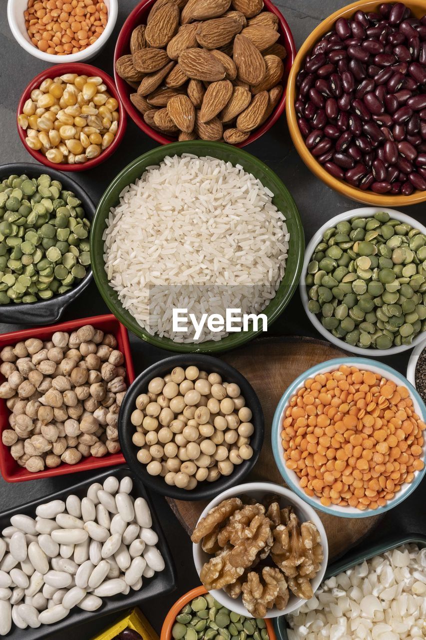 high angle view of food for sale at market