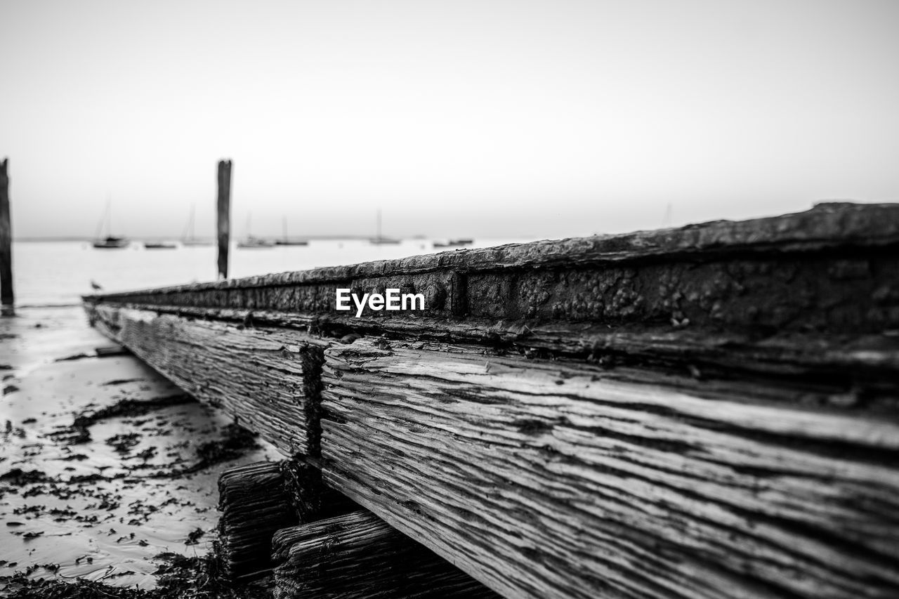 WOODEN STRUCTURE AGAINST CLEAR SKY