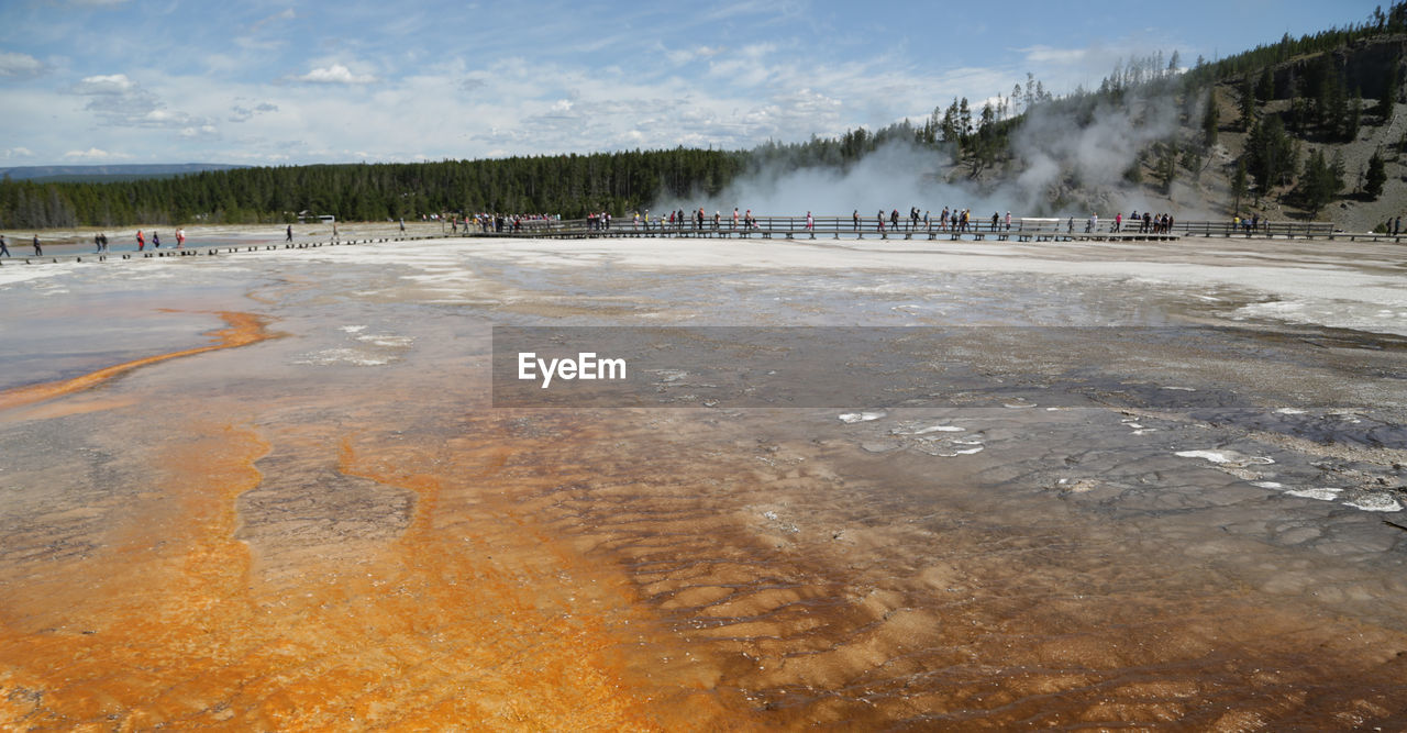 PANORAMIC VIEW OF PEOPLE WALKING ON LANDSCAPE