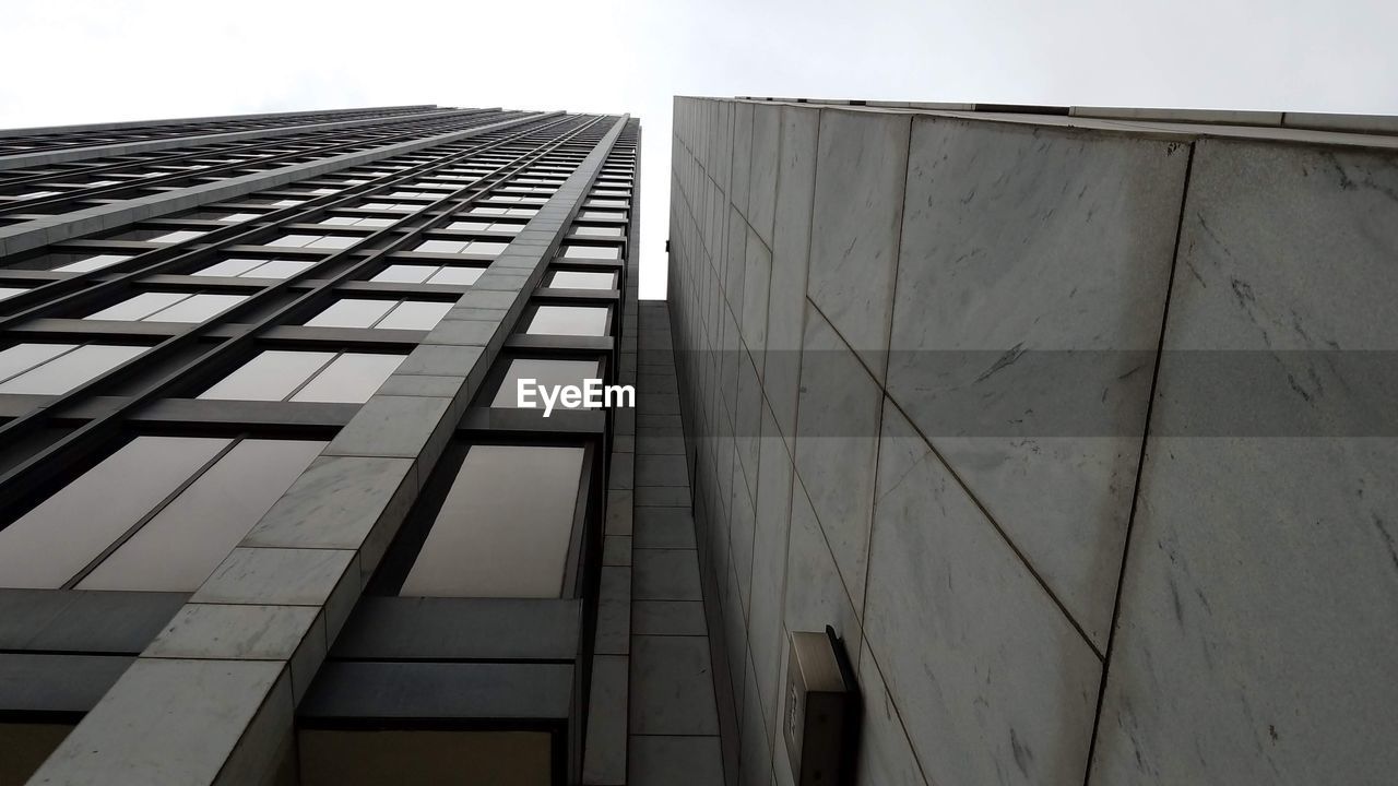 Low angle view of modern building against sky