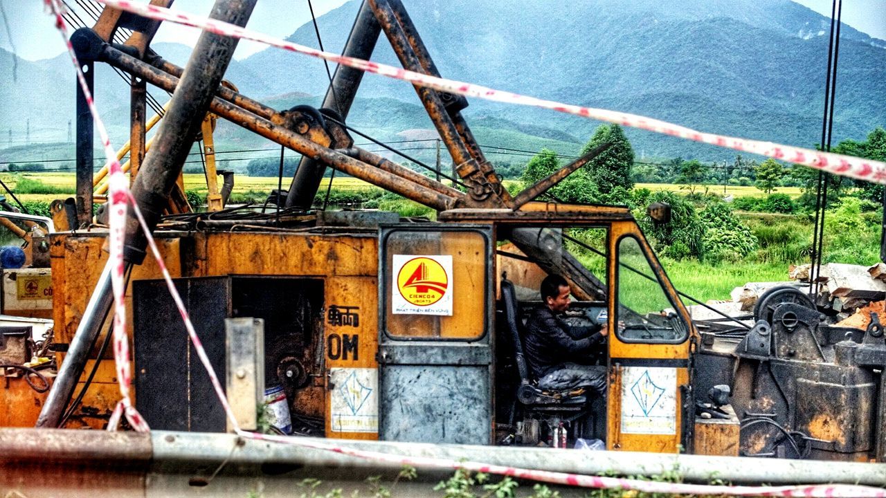 VIEW OF TRAIN ON ROAD