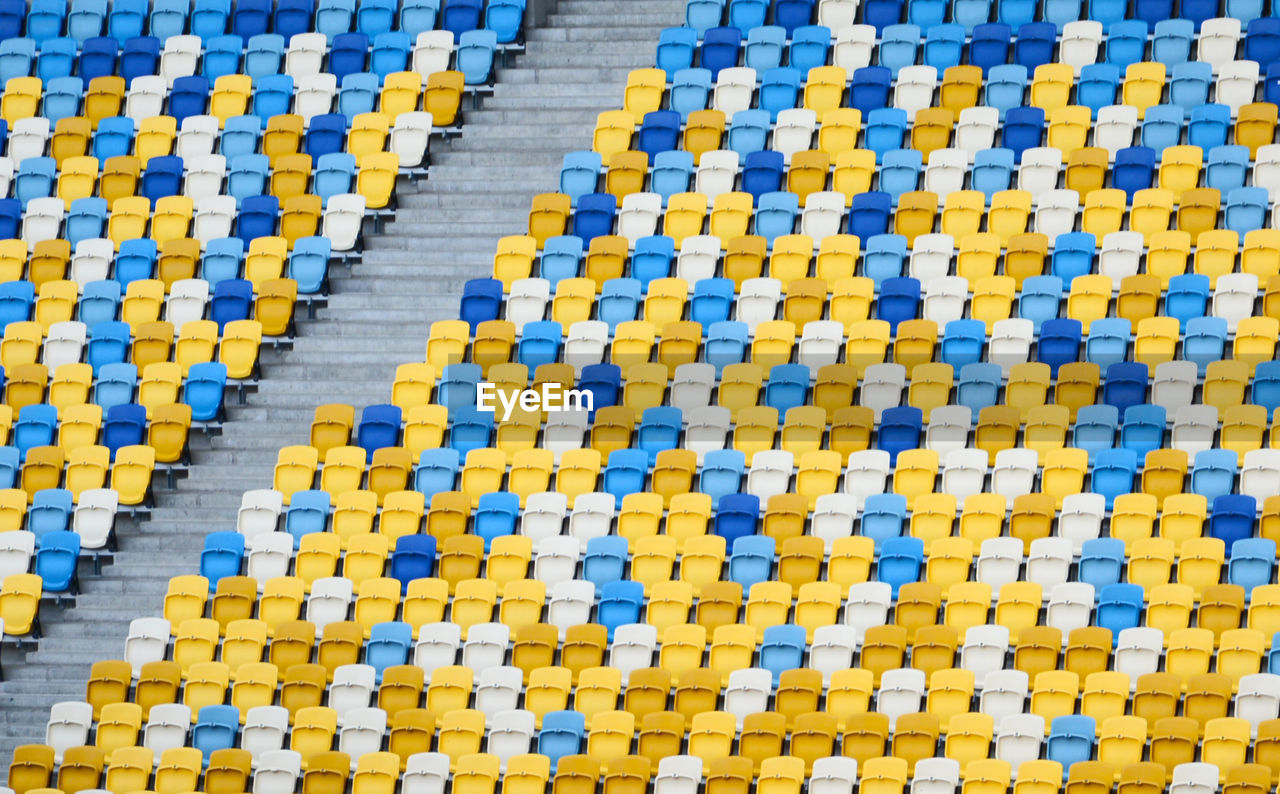 Empty chairs at stadium