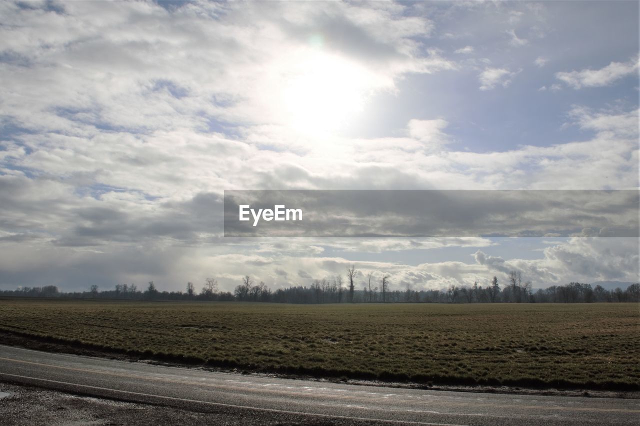 SCENIC VIEW OF FIELD AGAINST CLOUDY SKY