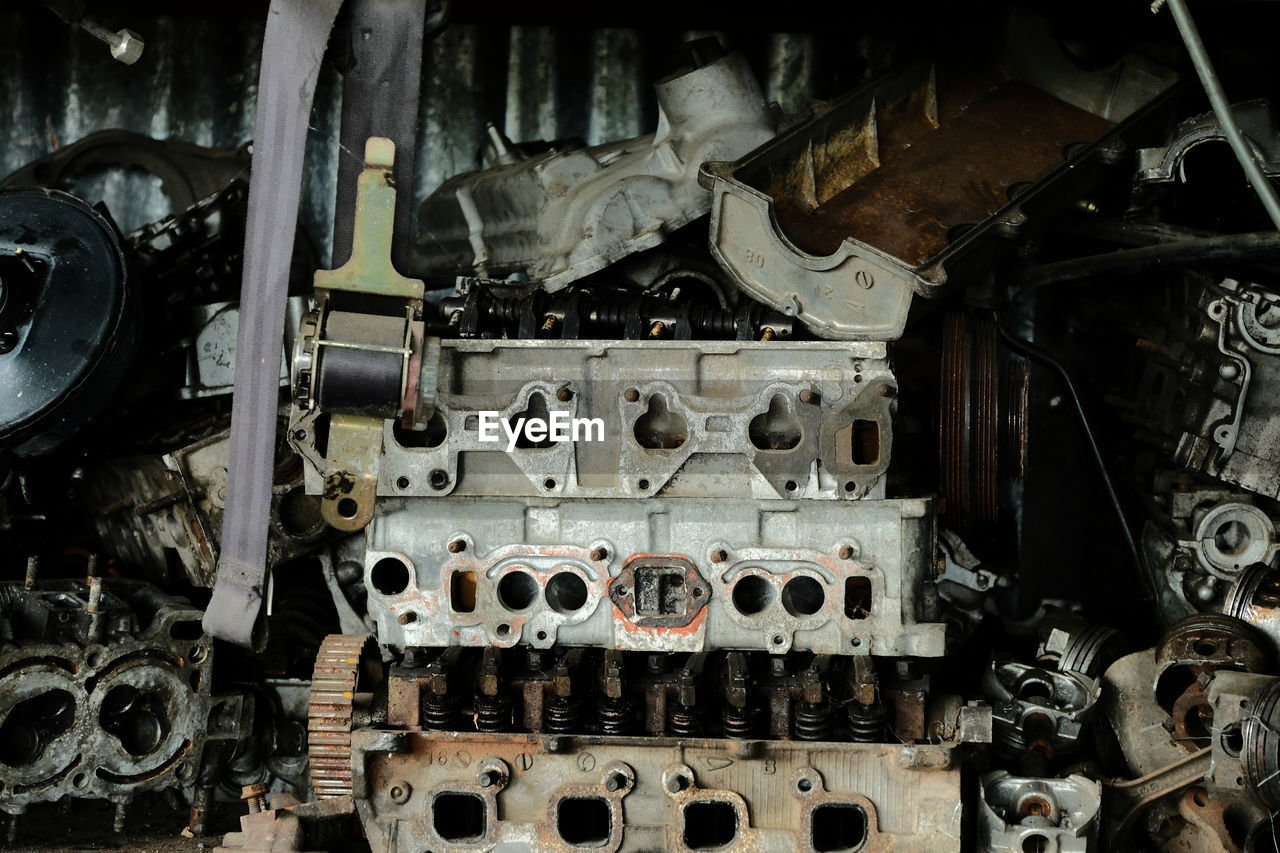 Full frame shot of old engine