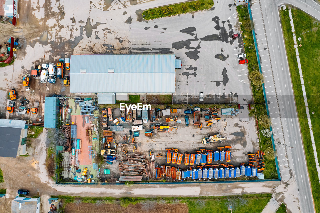 Aerial view of industrial factory