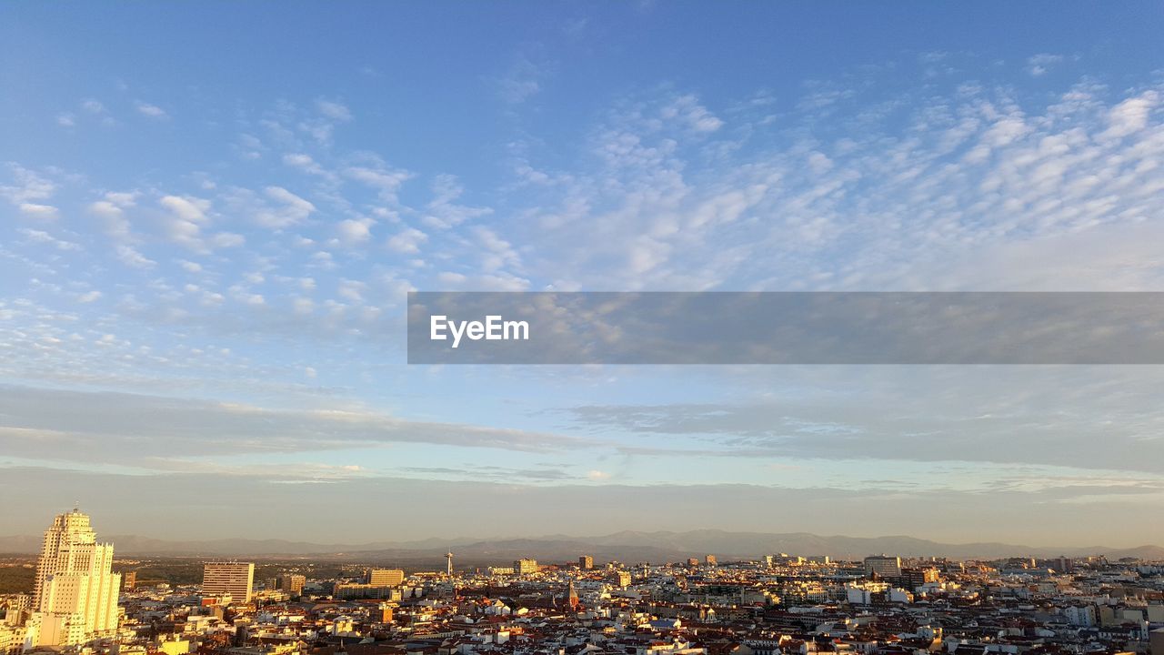 High angle view of townscape against sky
