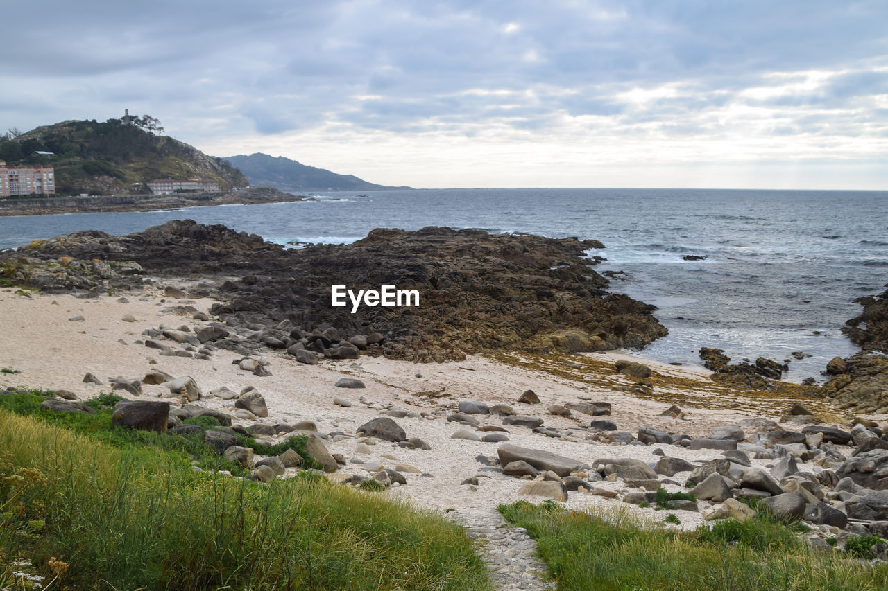 View of the beach of os frades in baiona 
 - pontevedra