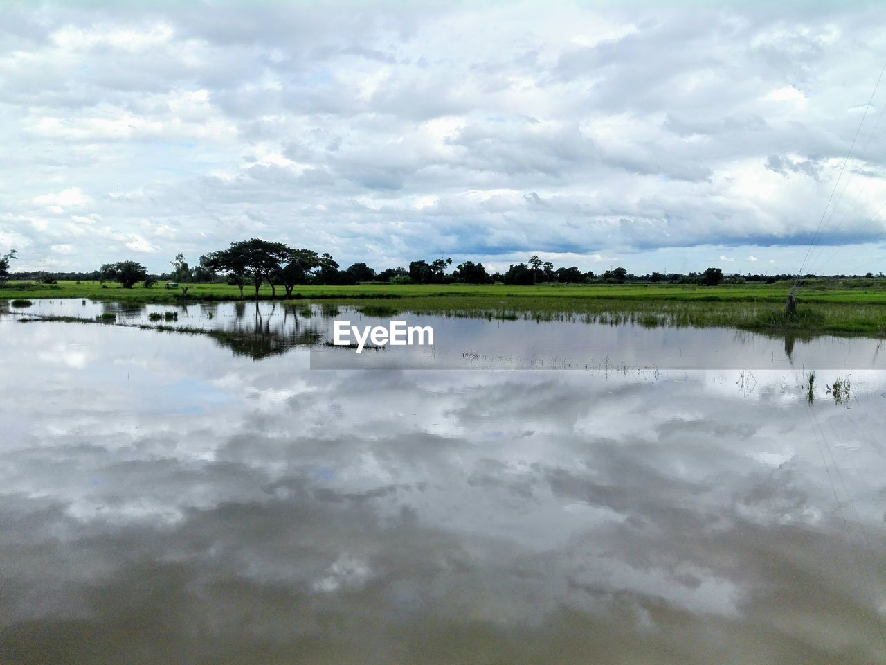 REFLECTION OF CLOUDS IN LAKE