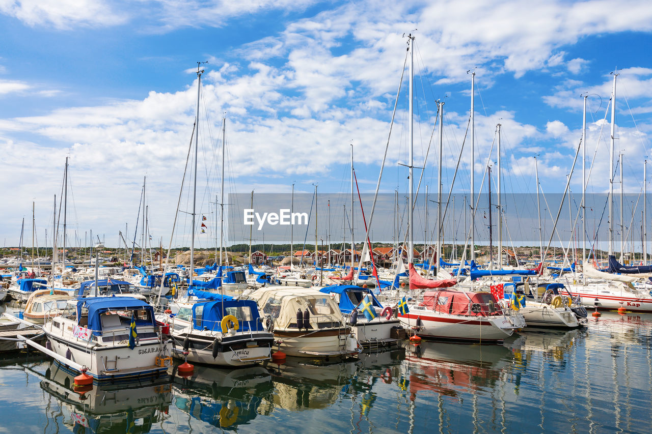 Marina with pleasure boats on the coast