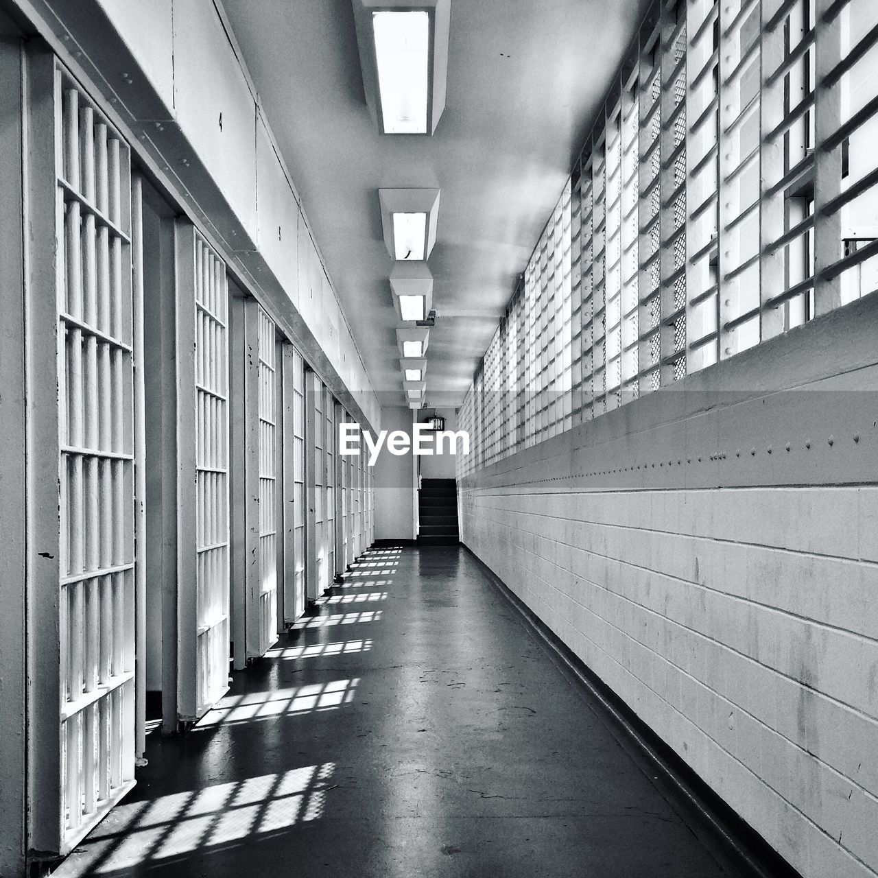 Empty corridor at prison