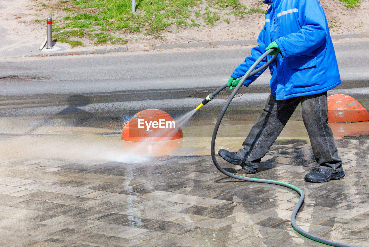 Man working in water