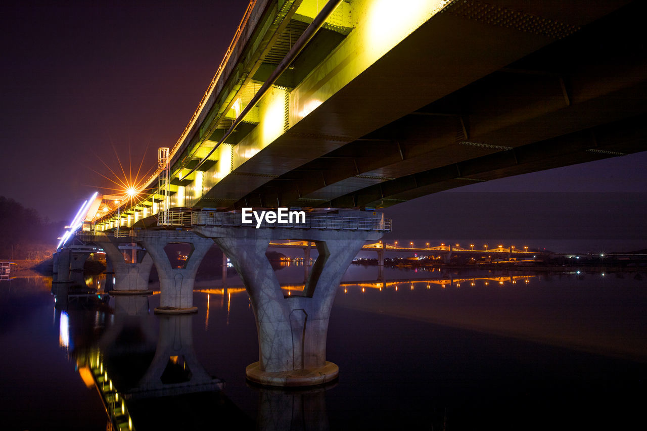 ILLUMINATED BRIDGE AT NIGHT