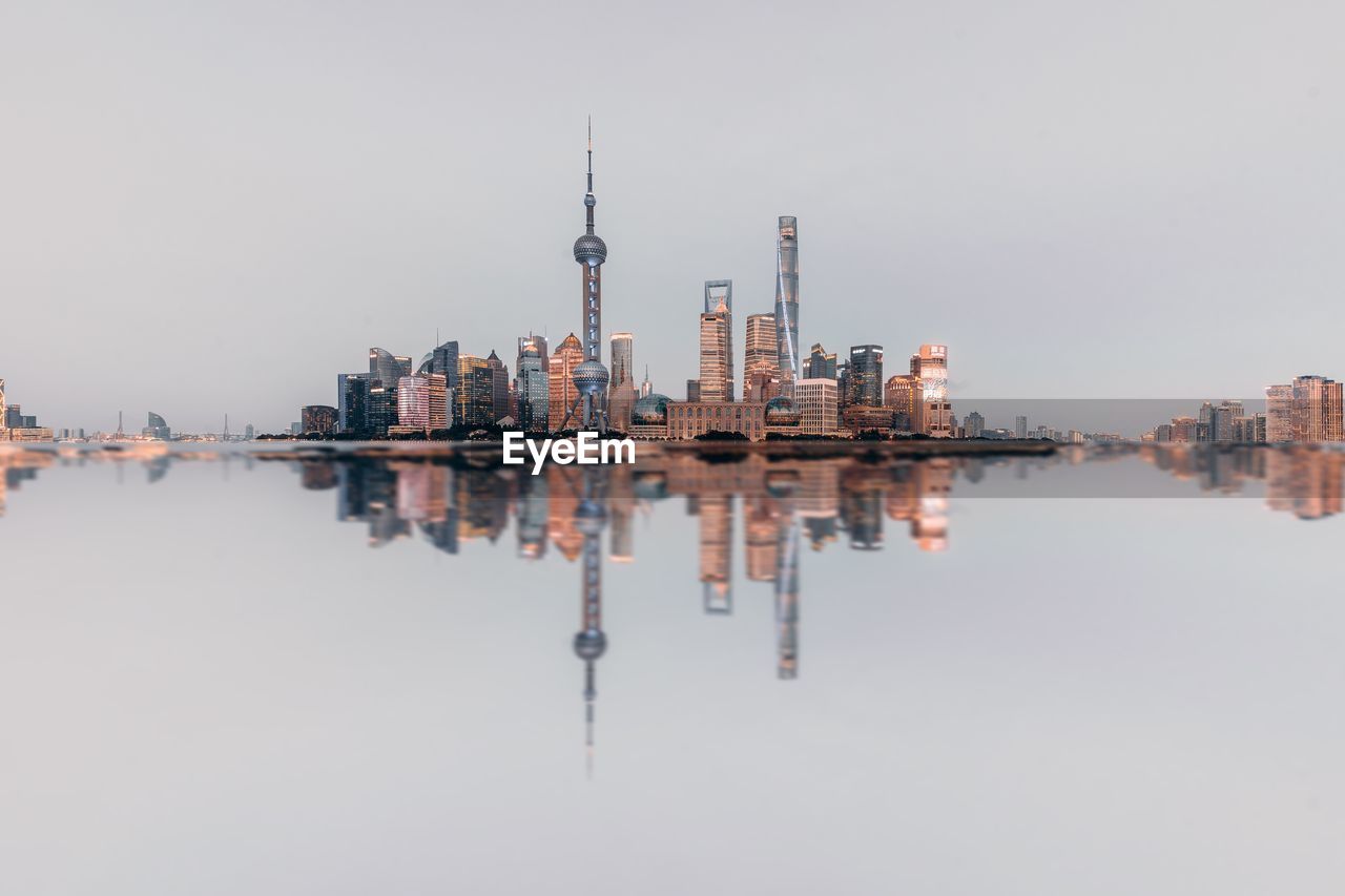 Reflection of buildings in water