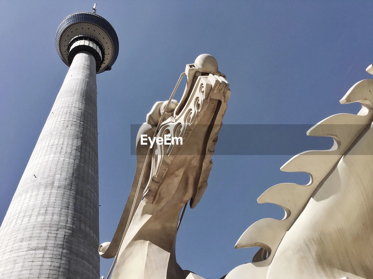 Low angle view of tower against clear sky