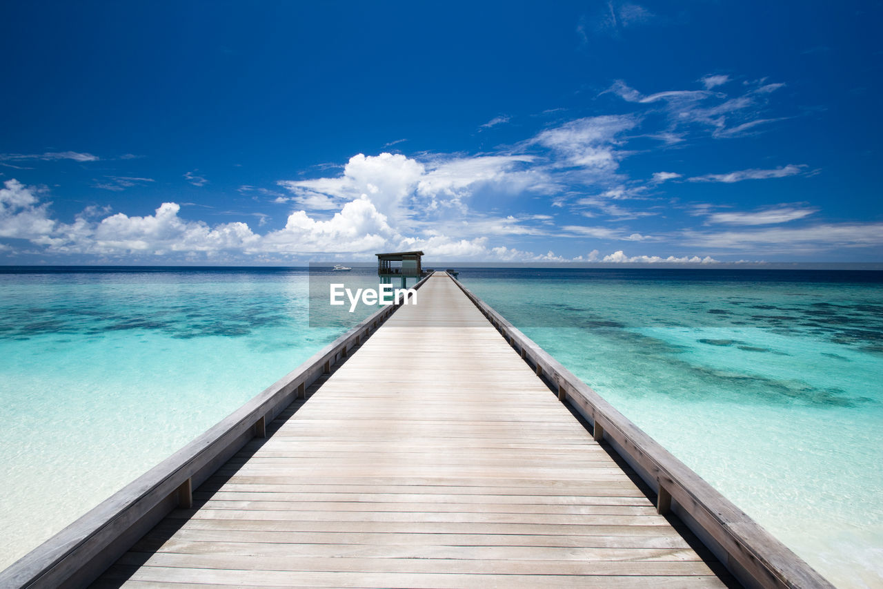 View of pier on sea