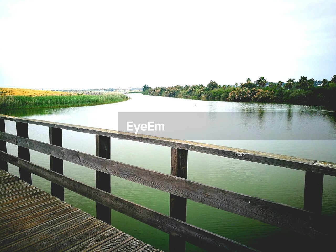 SCENIC VIEW OF LAKE AGAINST CLEAR SKY