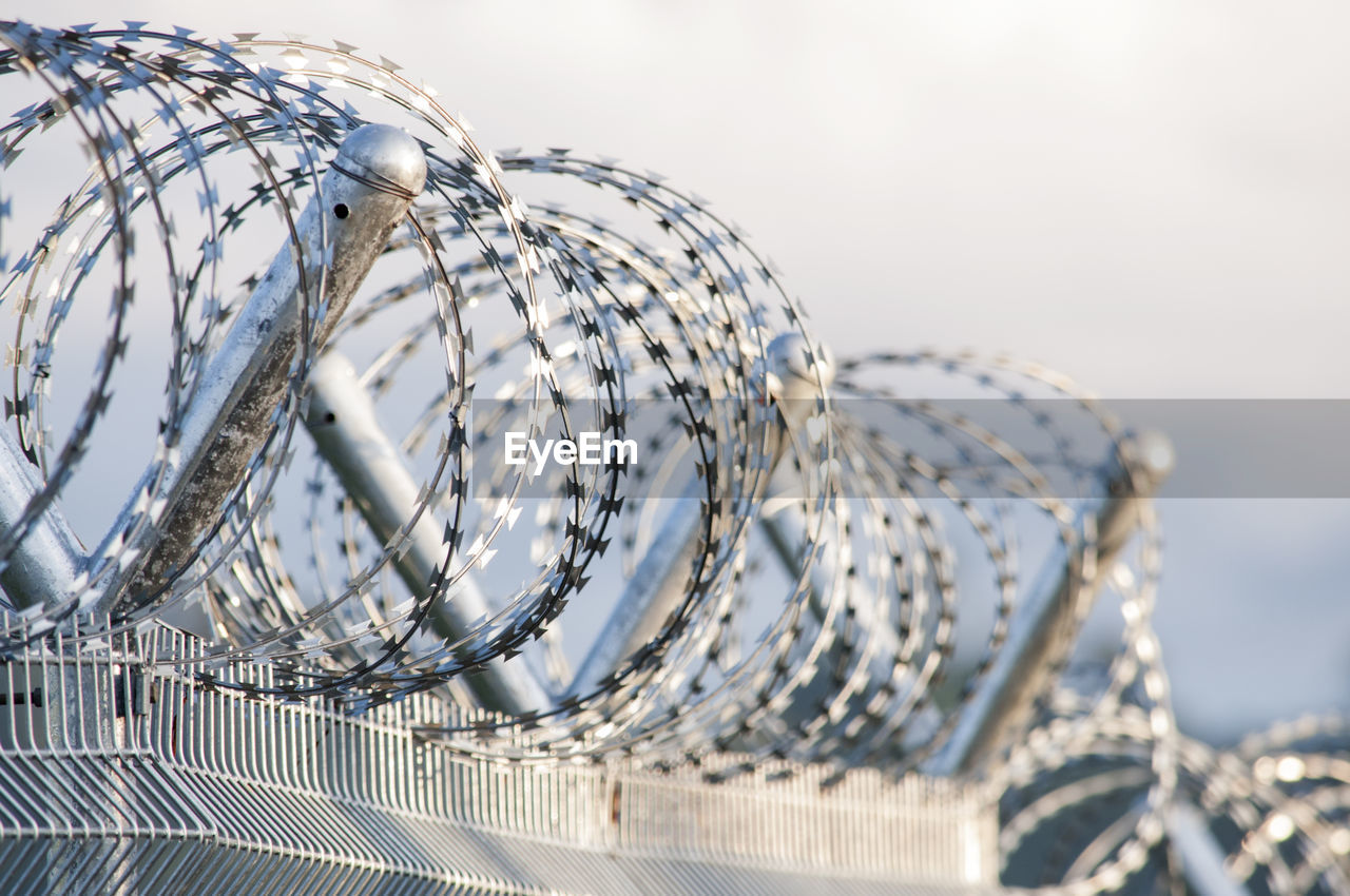 Airport security area barbed fence