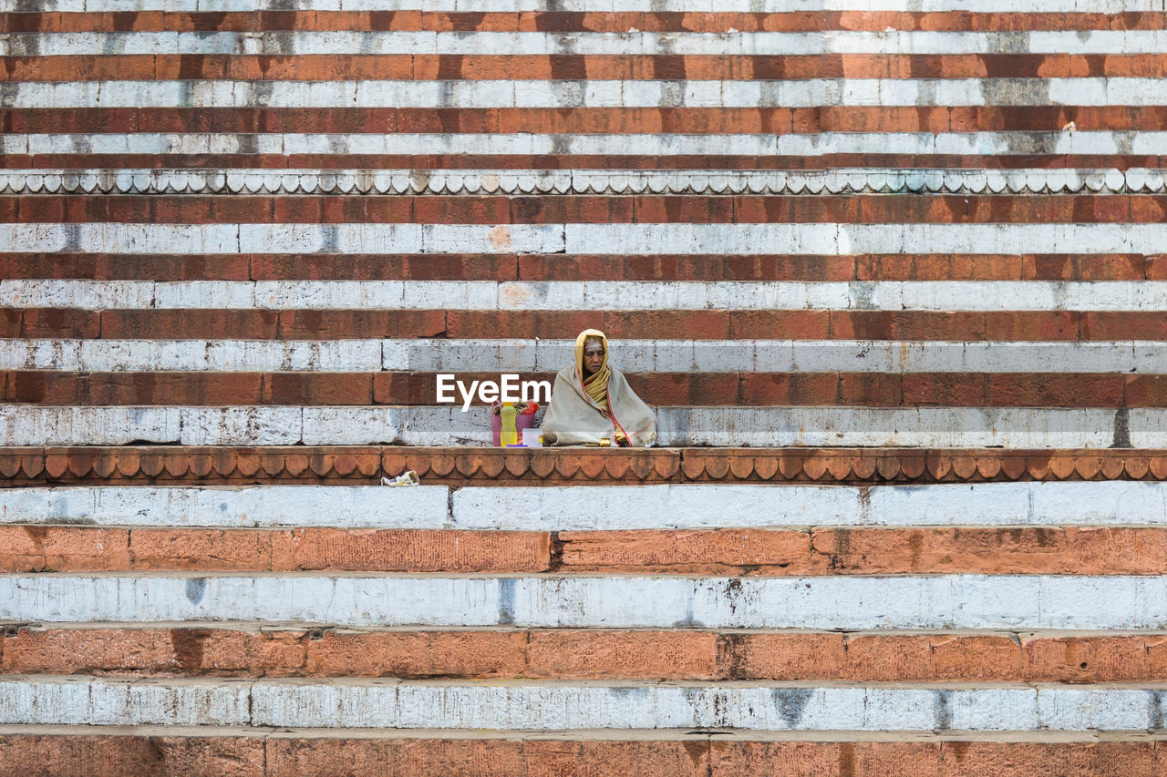 Man sitting on steps