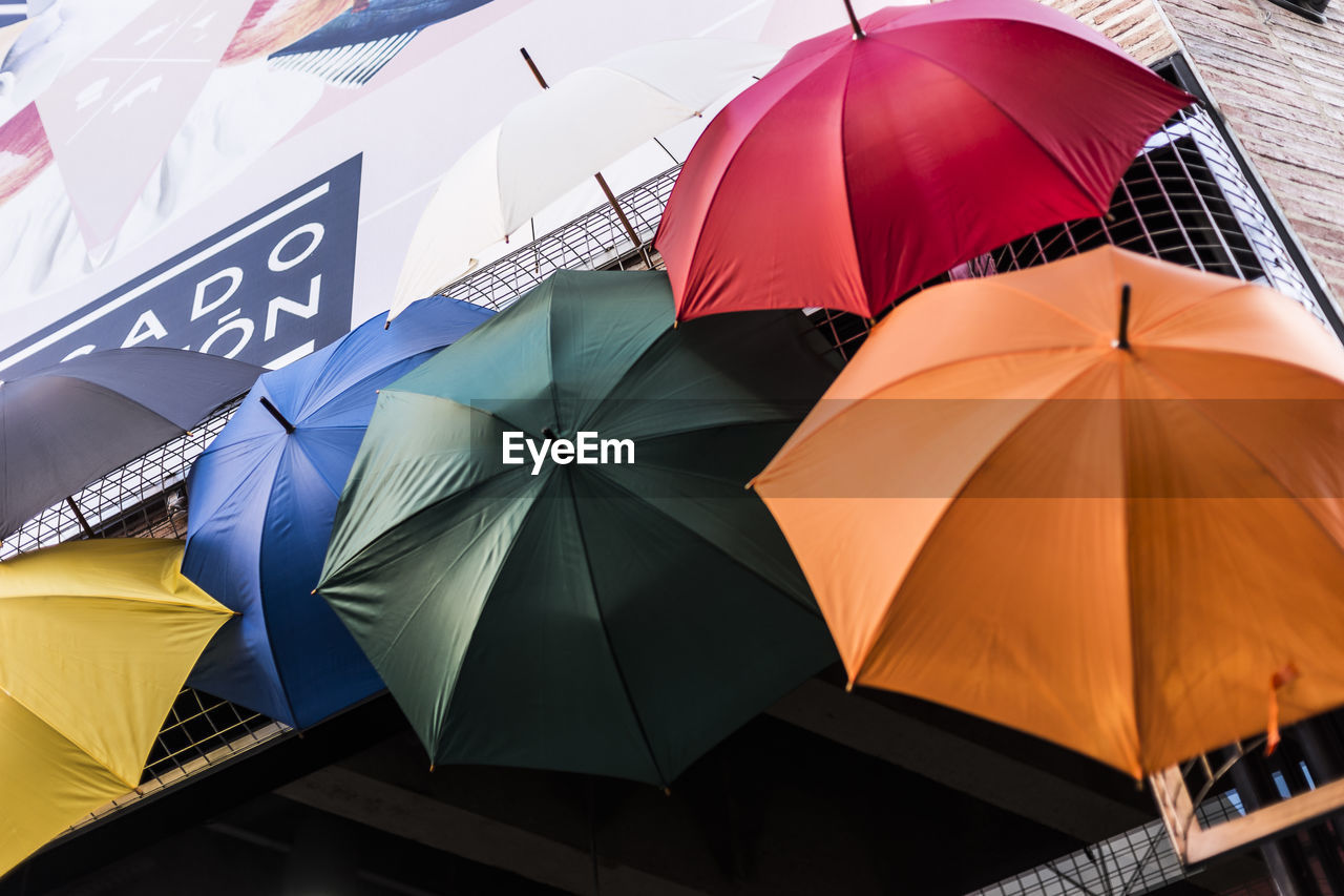 Low angle view of umbrellas