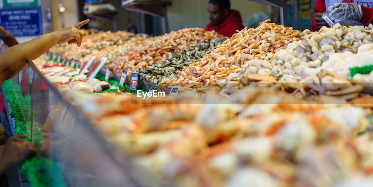 People at jessie taylor seafood fish market